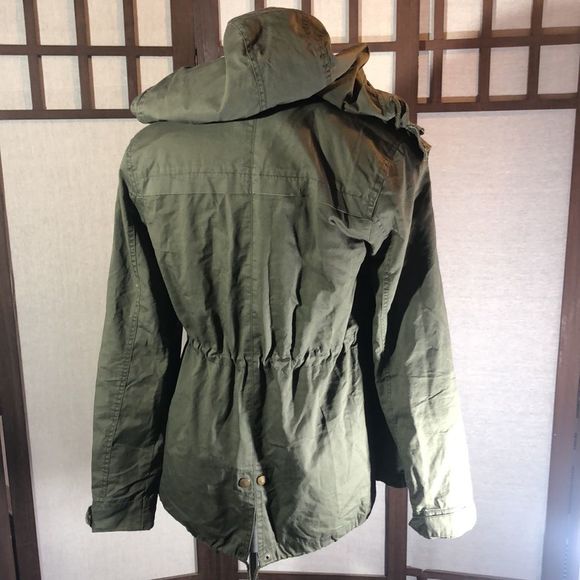 Ambiance Olive Green Jacket Size Med. /Army Style Olive Drab Green Cotton Outer - Picture 8 of 16